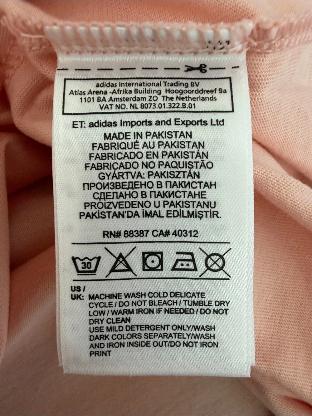 adidas Trefoil T-Shirt in Soft Pink with White Accents